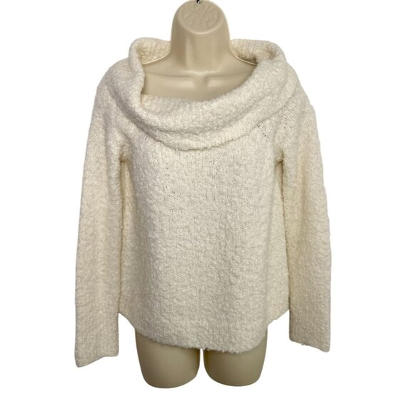 Cinq à Sept Ivory Bouclé Cowl Neck Sweater - Size S - Picture 2 of 6